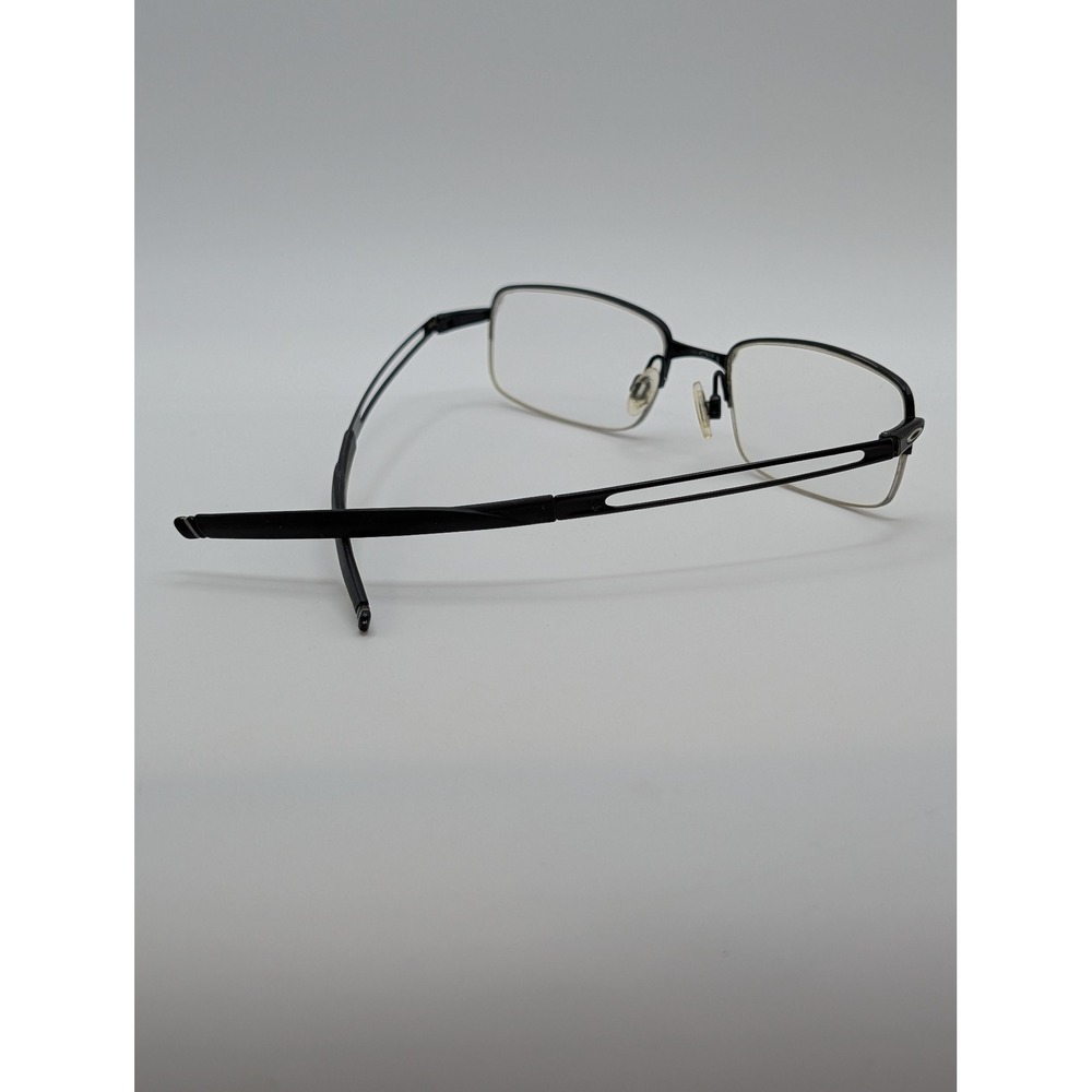 Oakley Frag Black Semi Rimless Eyeglass Frames 53-19 Rectangular Metal Eyewear